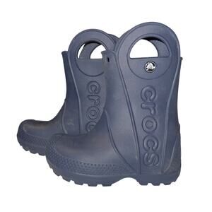 Crocs Handle it Rainboots Toddler Size 7 Navy Blue Waterproof Slip On Outdoors